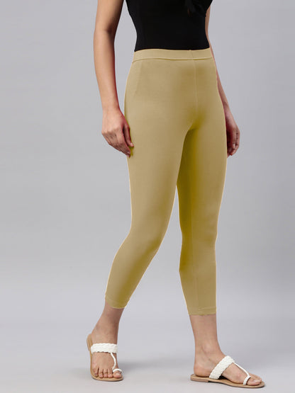 Women Capri Leggings (3/4th) - Stone